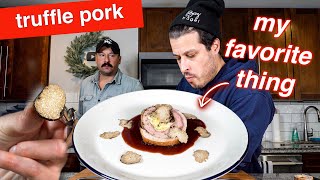 Truffle Stuffed Pork Tenderloin with Port Wine Sauce