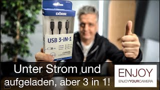 Dör USB 3 in 1 - Dank USB C, Lightning und Micro USB immer alles unter Strom!