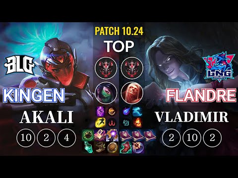 BLG Kingen Akali vs LNG Flandre Vladimir Top - KR Patch 10.24