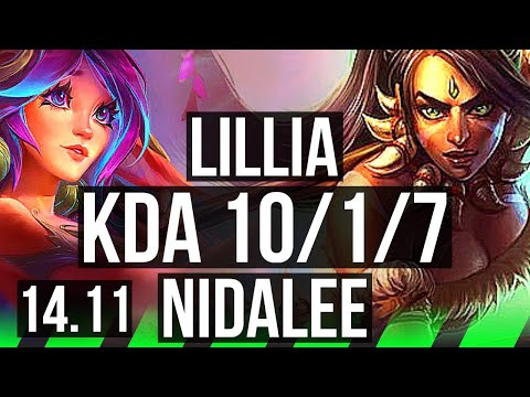 LILLIA vs NIDALEE (JGL) | 10/1/7, Legendary, 700+ games | KR Diamond | 14.11