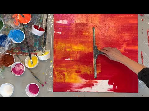 Wundervoll einfach Abstrakte Acrylmatechniken  - Rakel - Leinwand