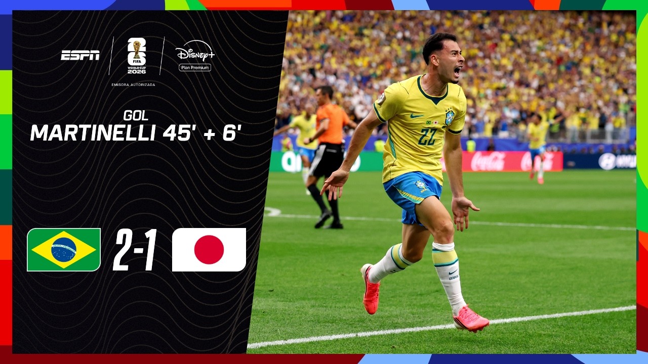 ¡BRASIL LO GANÓ EN EL ÚLTIMO MINUTO ANTE JAPÓN! MARTINELLI, EL HÉROE | ESPN Mundial