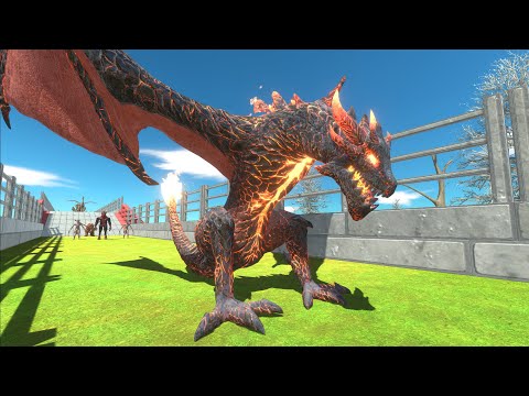 New Lava Dragon vs every animals and dinosaurs - Animal Revolt Battle Simulator