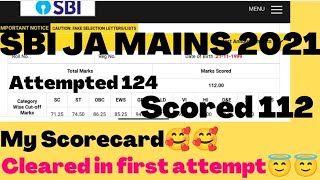 My SBI JA MAINS Scorecard |