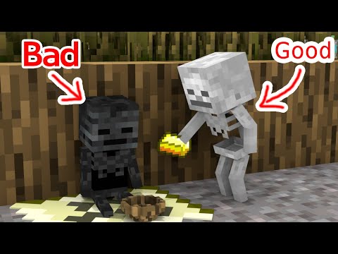 Bad Baby Wither Skeleton and Good Baby Skeleton - Minecraft Animation