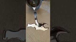 Watch metal melting on sand #shorts