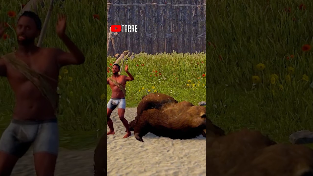 How I Beat Bears With Just a Spear! #rustshorts