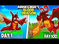 I Survived 100 Days As A BLOOD DRAGON In Minecraft