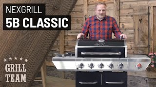 Nexgrill 5B Classic | 5-flammige Grillstation mit Steak-Brenner und Guss-Wendeplatte