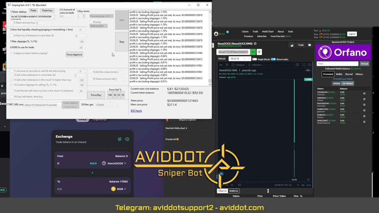 Free Sniper Bot - Pancakeswap sniper Bot in action! | Download |