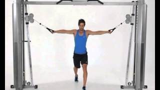 Lunges with Cable Decline Chest Fly