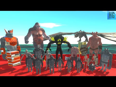 TOURNAMENT - Infernals VS Primates VS Carnivore Dinos VS Ancient Humans - Animal Revolt B. Simulator