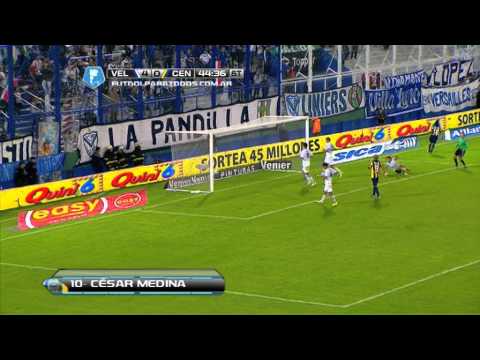 Gol de Medina. Vélez 4 - Central 1. Fecha 16. Torneo Final 2014. Fútbol Para Todos