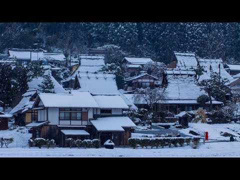 Snow at the Miyama Thatched Roof Houses, Kyoto-Japan.