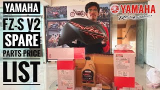 Yamaha FZ V2 Spare Parts Price List 2020// Yamaha Genuine Spare Parts//BvjTech