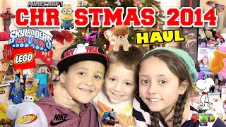 Christmas Haul 2014!! Minecraft, LEGO, Skylanders, BOOM, NERF, Science Experiments + MORE Toys!