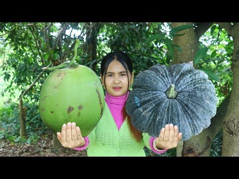 Awesome Cooking Pumpkin With Coconut Dessert Dilecious - Cook Recipe - Eating Show No Talking