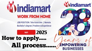 💥How to Apply for IndiaMART Tele Associate Remote Job for Females | IndiaMART Tele Associate job.🔥