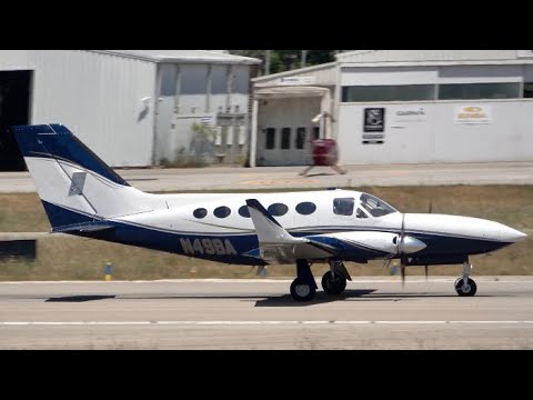 Cessna 414A Chancellor (N49BA) at Sabadell Airport.