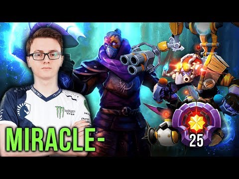 Miracle- TOP 1 MMR Anti-Mage gives Solo Mid to LVL 25 Dotaplus Tinker - Dota 2