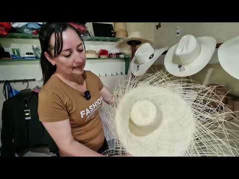 Elaboración del Sombrero artesanal isnense hecho a mano en fibra de palma de iraca 