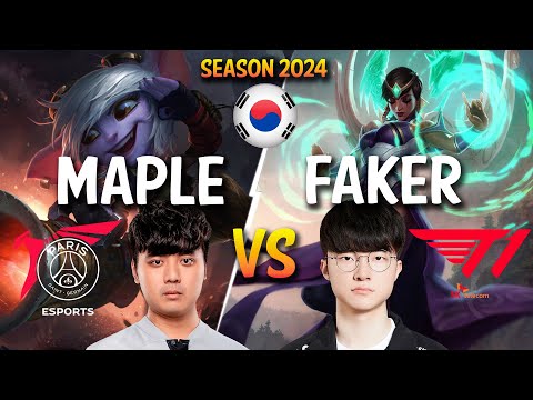PSG Maple vs T1 Faker - Maple TRISTANA vs Faker KARMA Mid - Patch 14.3 KR Ranked GRANDMASTER lolrec