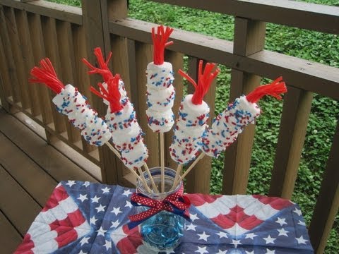 4th of July edible "MARSHMALLOW SPARKLERS" - How to make easy MARSHMALLOW SPARKLERS