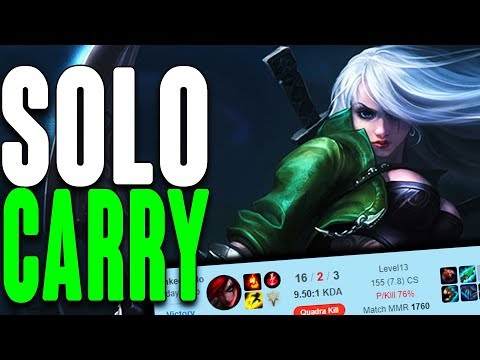 SOLO CARRYING AS KATARINA IS SO EASY! | INSANE QUADRA KILL!!