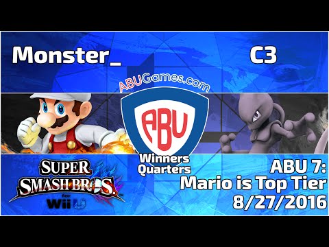 ABU Monthly 7: Monster_ (Mario) vs. C3 (Mewtwo) - Smash 4 Singles Winners Quarters