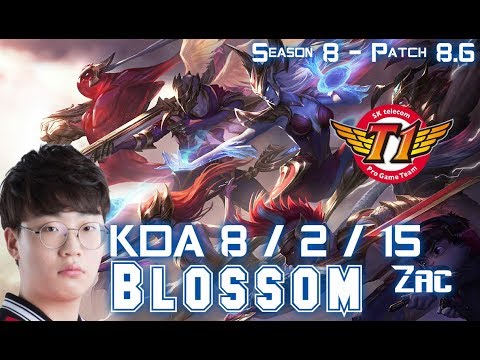SKT T1 Blossom ZAC vs KHA'ZIX Jungle - Patch 8.6 KR Ranked