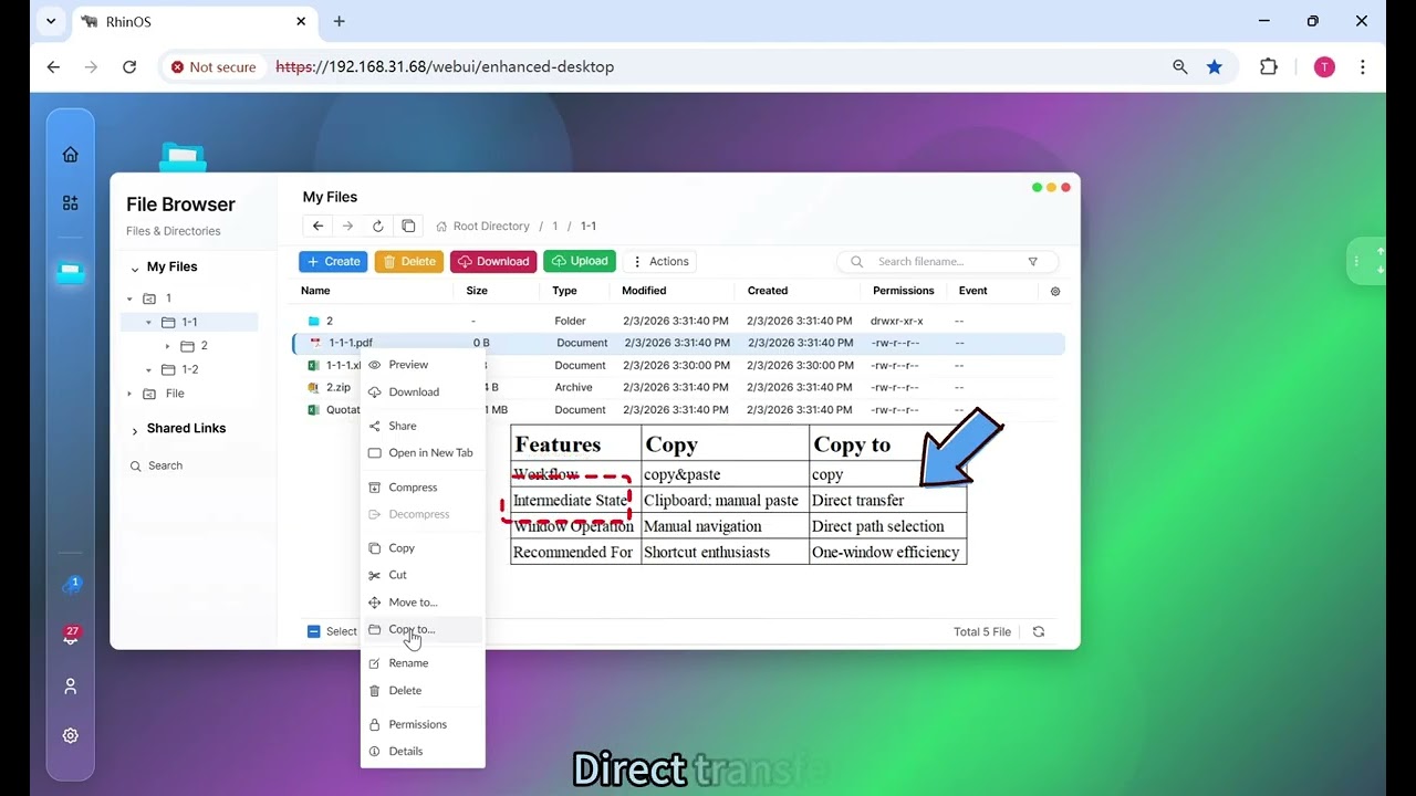 File Browser -- folder settings