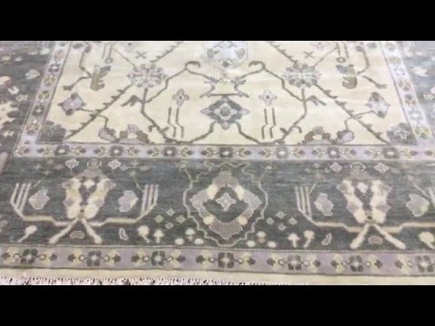 Large Grey and Beige Oushak Oriental Rug 8'3X10' - A 1215