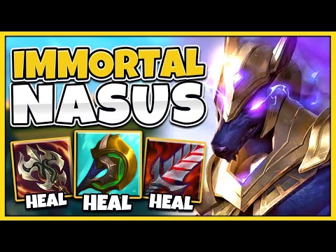 EVERY Q HEALS YOU TO 100% HEALTH! THIS NASUS BUILD CAN'T DIE!! (MAXIMUM HEALING) - League of Legends