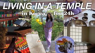 LIVING IN A BUDDHIST TEMPLE FOR 24H in Seoul, Korea 💮🇰🇷 room tour, what we ate, bowing 100 times