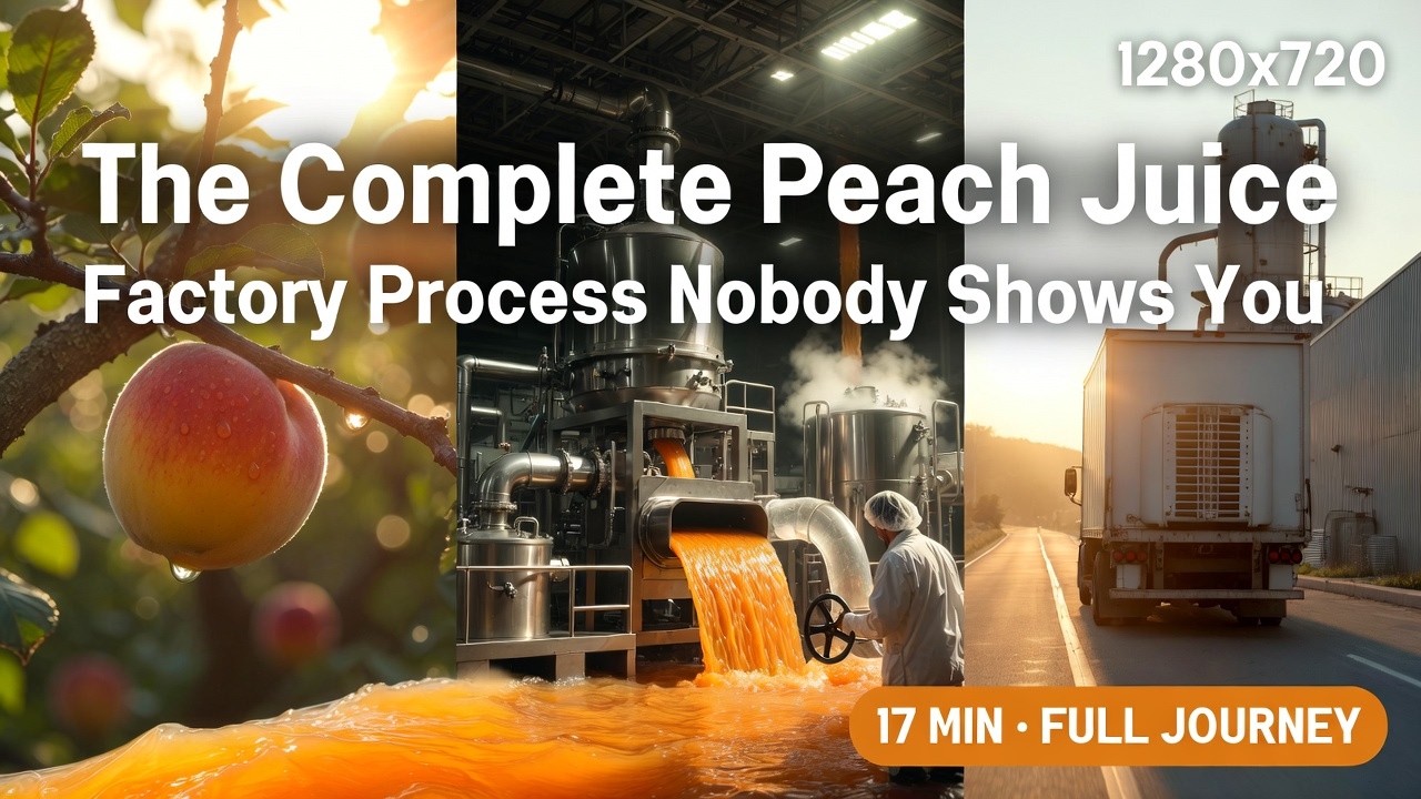 Real Peach Juice Manufacturing Process | Full Factory Documentary