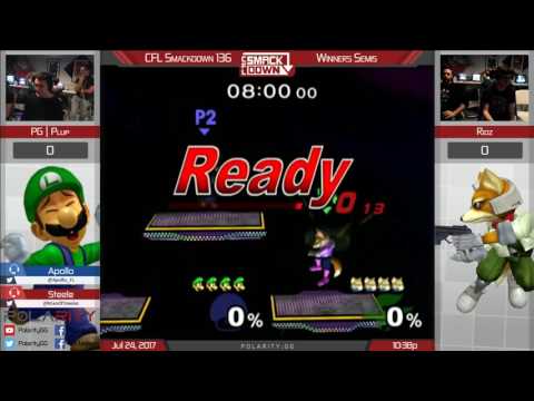 CFL Smackdown 136 Melee - PG | Plup (Luigi) vs Ridz (Fox) - Winners Semis