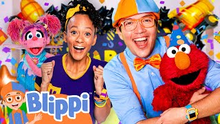 Elmo and Blippi&#39;s Garbage Truck Birthday Song! @SesameStreet Videos for Kids
