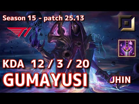 【KRサーバー/C1】T1 Gumayusi ジン(Jhin) VS ルシアン(Lucian) BOT - Patch25.13 KR Ranked【LoL】