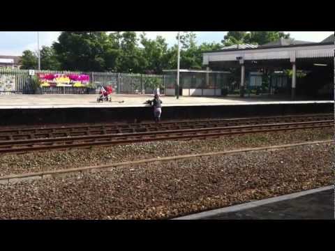 Woman on the Tracks ...only at Rhyl Railway Station