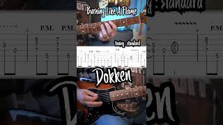 Burning Like A Flame Guitar Riff by Dokken w/TABS #guitar #guitarcover #shorts