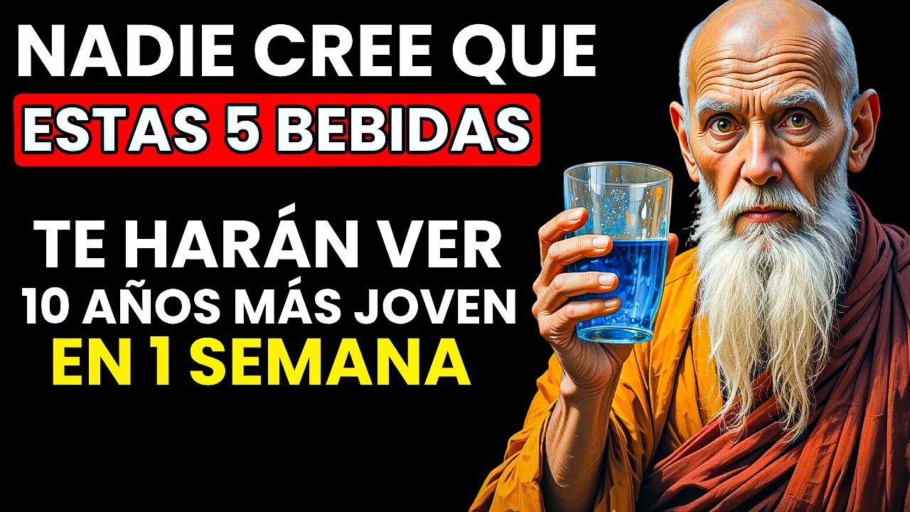ESTAS 5 Bebidas Te Harán VER 10 Años Más JOVEN en 7 Días - Sabiduría Budista