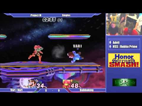 Vari (Mario) |vs| Bubbaking (Samus/MK) Project M (3.6)