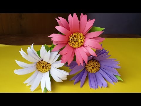 How To Make Aster Flower With Colour Paper !!!!