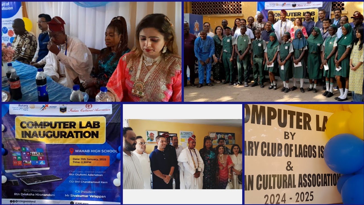 Watch How Rotary Club of Lagos Island Collaborated with Indian Cultural Association to Empower Students of Wahab Folawiyo High School Osborne Ikoyi Lagos with Fully Equipped Computer Laboratory