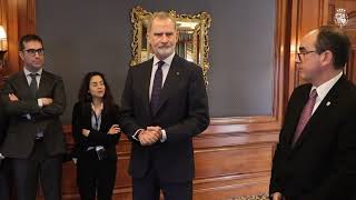 Su Majestad el Rey con representantes de las principales aerolíneas que operan entre España y Canadá