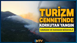 Tatil Cenneti Kaş'ta Yangın! Alevler Rüzgarın Etkisiyle Hızla Büyüyor 
