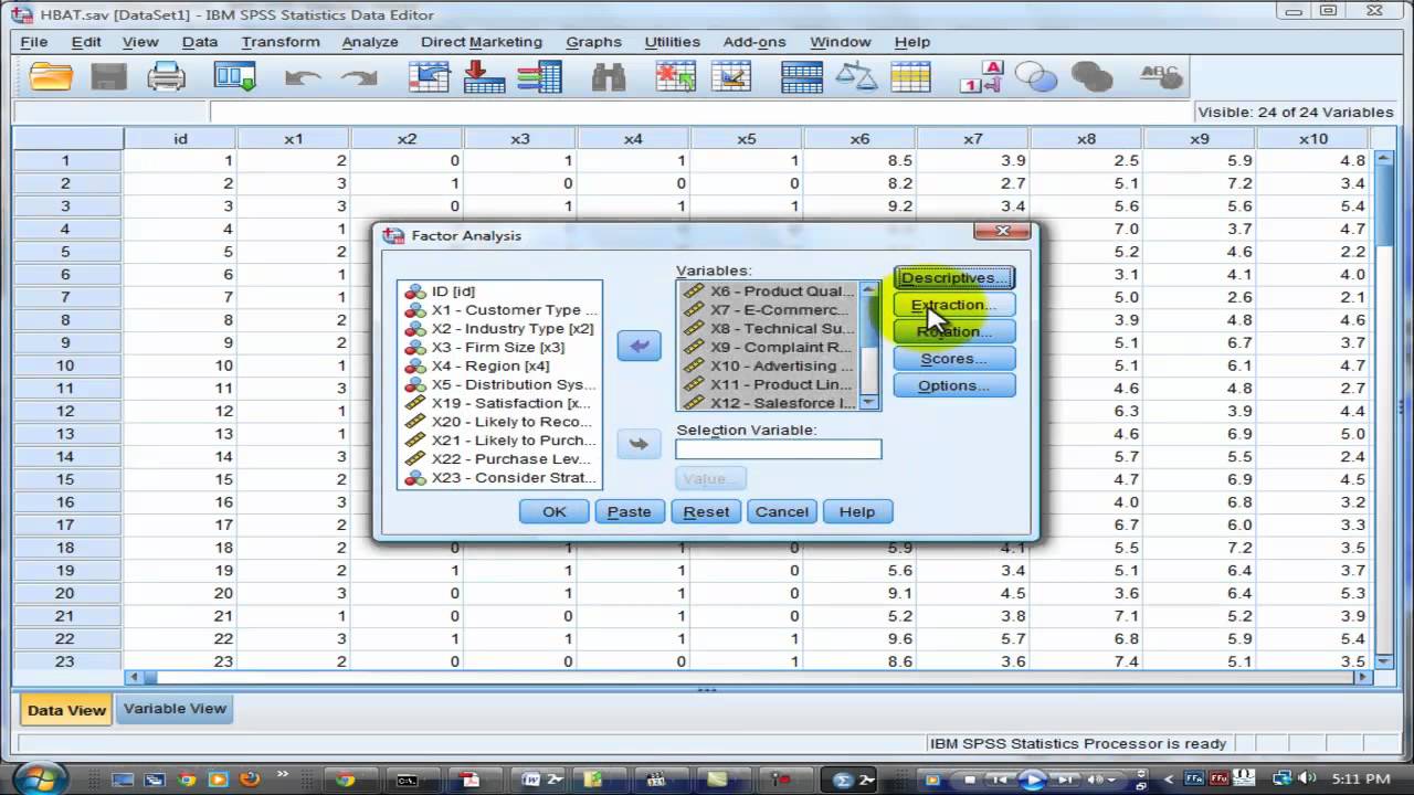 Factor Analysis Tutorial Using Spss v20