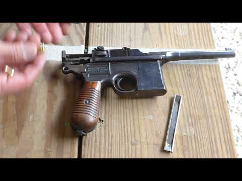 Mauser "Broomhandle" C96 Pistol, Loading, & Shooting