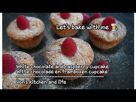 Cupcakes || White chocolate and raspberry cupcake || Witte chocolade en frambozen cupcake || VK129