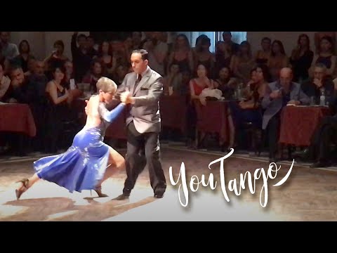  Jonathan Spitel  and  Aurora Lubiz  are  dancing  to  the  tango  "  Loca  "  by  Orquesta Típica Misteriosa Buenos Aires  in  2019